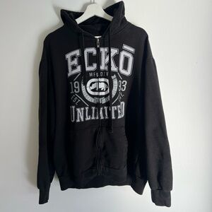 Vintage Ecko Unlimited Black Zip-Up Hoodie